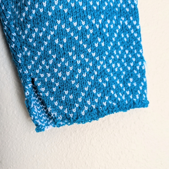 Vintage Handmade Sweater Blue Men's Women's High Neck Size Large - Picture 6 of 12